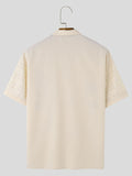 Mens Floral Print Lapel Collar Short Sleeve Shirt SKUK61588