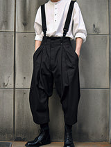 Mens Solid Pleated Casual Overall With Pocket SKUK37819