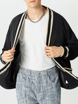 Mens Contrast Rib-Knit Double Pocket Cardigan SKUK31926