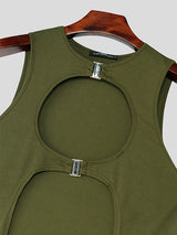 Mens Cut-Out Design Long Hem Tank SKUL11373