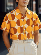 Men's Geometric Print Short Sleeve Shirt SKUL20158