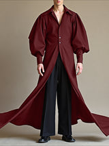 Mens Asymmetrical Split Hem Long Sleeve Shirt SKUL26177