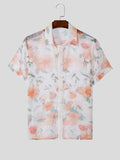 Mens Floral Print See Through Casual Shirt SKUK53945