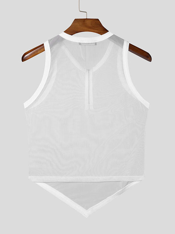 Mens Sheer Mesh Zip-Up Tank SKUL00962