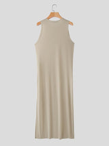Men's Avant-garde Nightclub High Side Slits Trim Tank SKUL70303