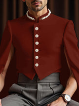 Men's Solid Color Split Long Sleeve Jacket SKUL29618