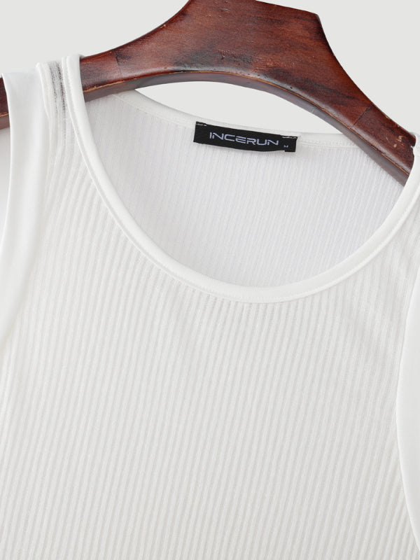 Mens Solid Color Casual Tank SKUL19778