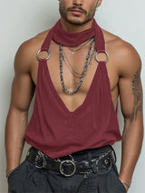 Men's Metal Ring Buckle Casual Tank SKUL22494
