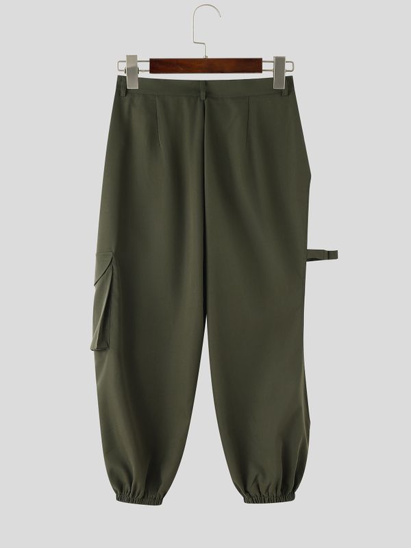 Men's Avant-Garde High Side Slit Cut Out Tactical Cargo Jogger Pant SKUL70351