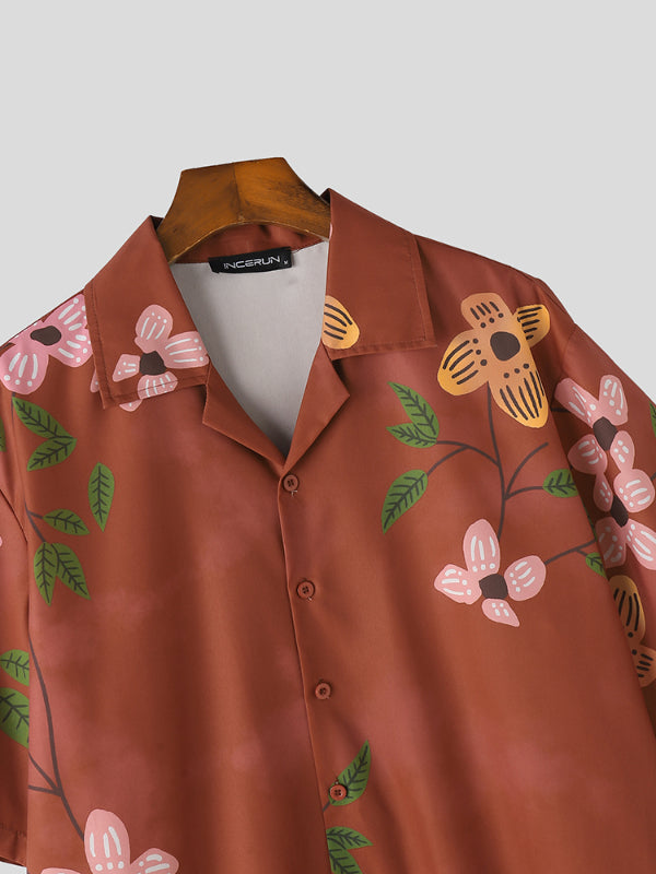 Men's Floral Print Short Sleeve Shirt SKUL17944