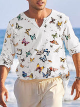 Mens Butterfly Print Long Sleeve T-Shirt SKUK68902