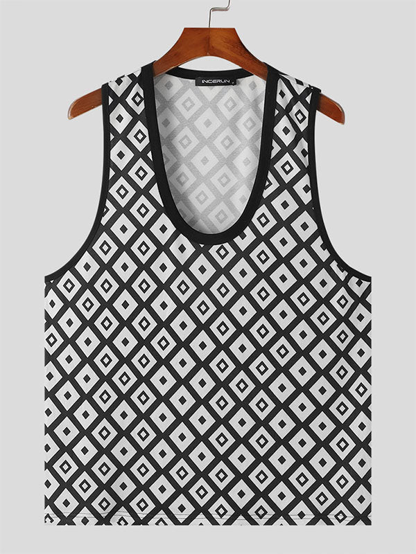 Mens Fashion U-Print Sleeveless Tank SKUK67018