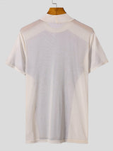 Mens Stretch Mesh Sheer Short-Sleeve T-Shirt SKUK68178