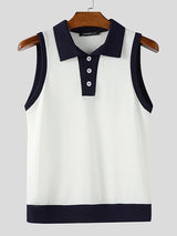 Mens Preppy Style Colorblock Casual Tank SKUL13331