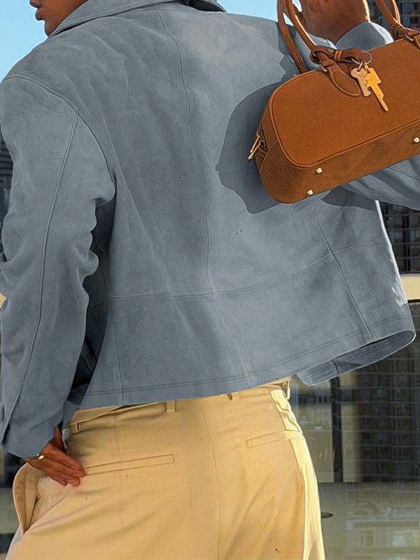 Men's Solid Color Minimalist Casual Long Sleeve Jacket SKUL43969