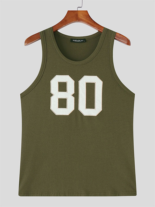Mens Number 80 Print Casual Tank SKUL16142