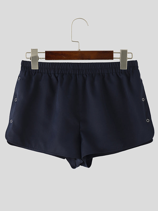 Mens Solid Color Side-Slit Short SKUL08456