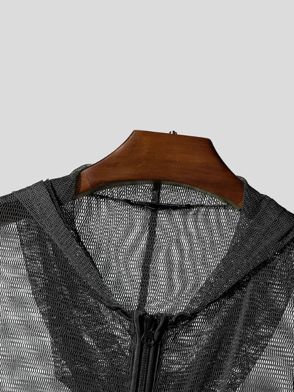 Men's Solid Sheer Mesh Bodysuit SKUL19021