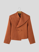 Mens Solid Color Asymmetrical Long Sleeve Blazer SKUK94589