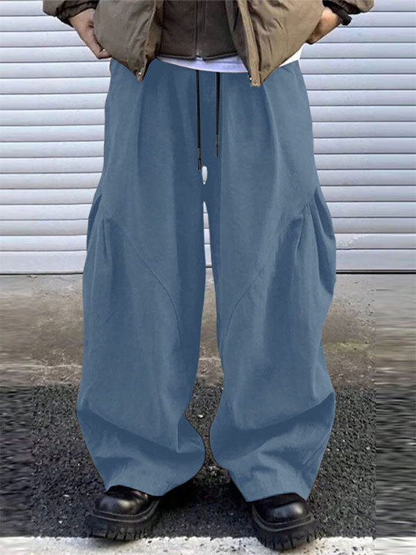 Men's Solid Pleated Wide Leg Pant SKUL30463