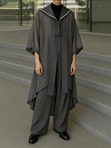 Men's Sheer Mesh Sailor Collar Two Pieces Outfit SKUL39032