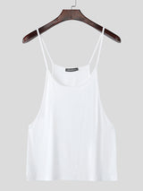 Mens Solid Color Deep U-Neck Tank SKUL06494