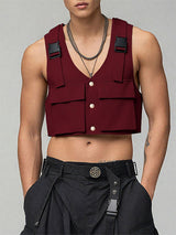 Men's Utility Pocket Cropped Casual Tank SKUL26222
