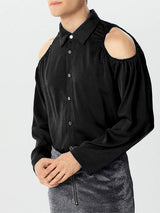 Mens uched Textured Long Sleeve Shirt SKUK78139