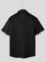 Mens Solid Color Sheer Short Sleeve Shirt SKUK56392