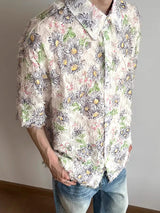 Mens Fringed Floral Print Short-Sleeve Shirt SKUK71334