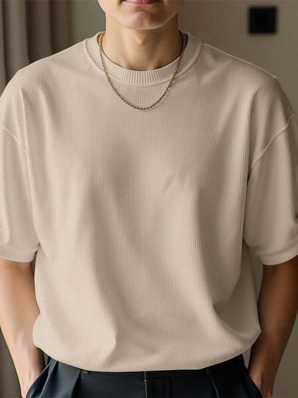 Mens Solid Color Casual Short Sleeve T-Shirt SKUL16852