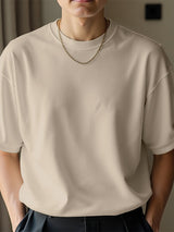 Mens Solid Color Casual Short Sleeve T-Shirt SKUL16852