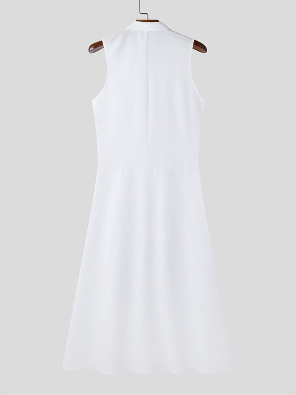 Mens Solid Color Split Hem Long Tank SKUL06481