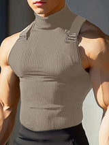 Mens Solid Color Slim-Fit Casual Tank SKUL13719