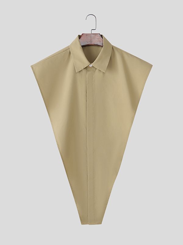 Men's Solid Color Inverted Triangle Sleeveless Shirt SKUL42636