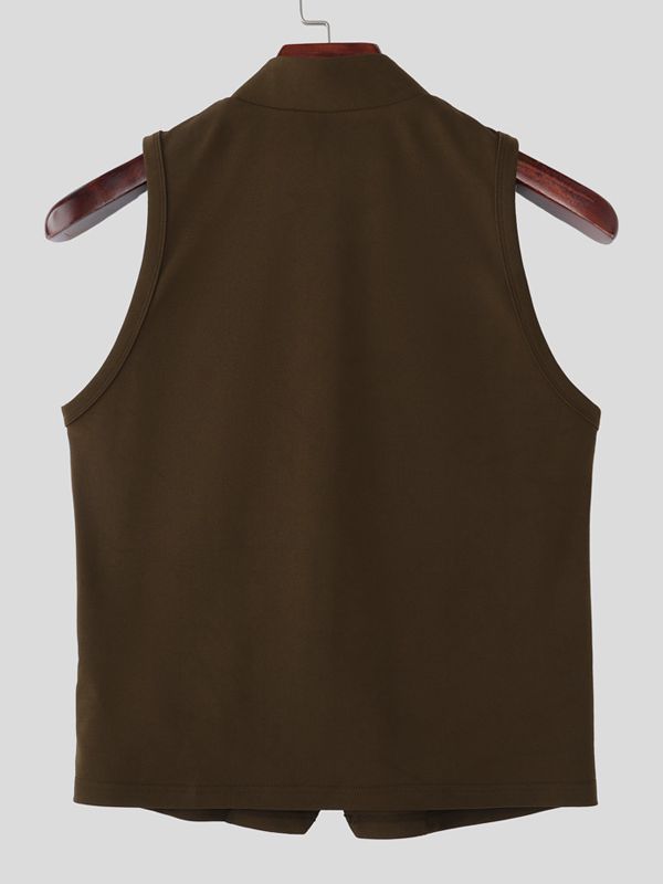 Men's Chain Decoration Slim Fit Waistcoat SKUL48010