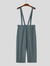 Men's Retro Gallery Suspender Straps Multi Button Fly High Waist Jumpsuit SKUL82398