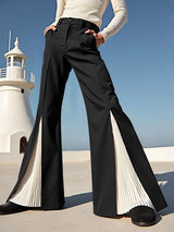 Men's Contrast Color Pleated Patchwork Pant SKUL36645