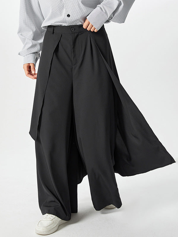 Mens Irregular Layered Design Wide Leg Pants SKUK16947