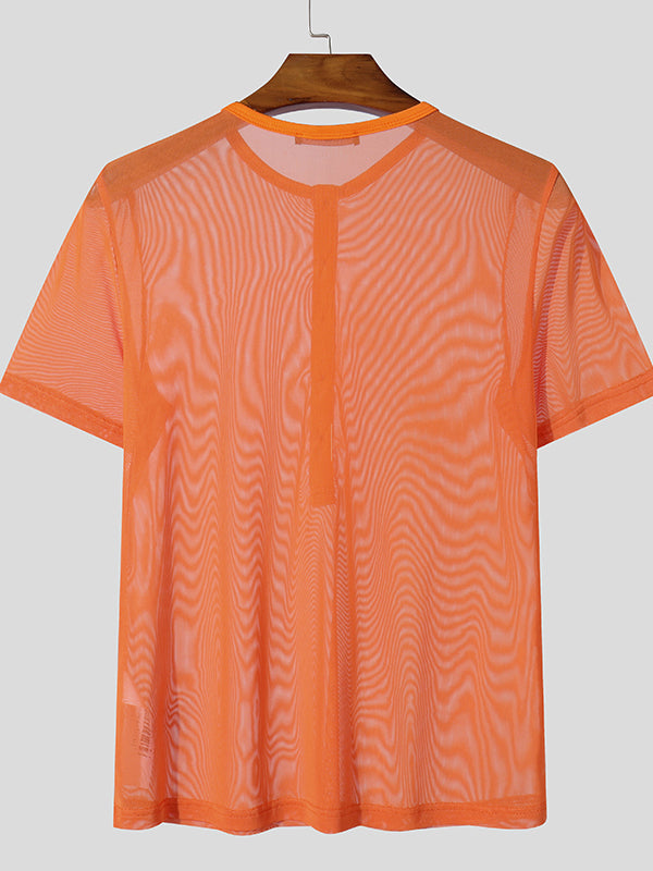 Mens Sheer Mesh Short-Sleeve T-Shirt SKUL00028