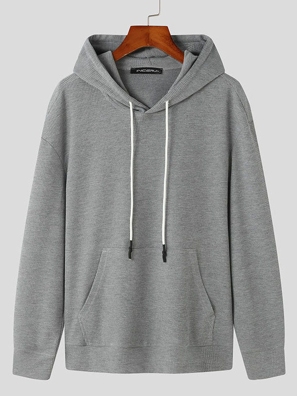 Mens Loose-Fit Versatile Long-Sleeve Hoodie SKUK75386