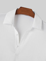 Mens Solid Textured Casual Short Sleeve Shirt SKUK51182