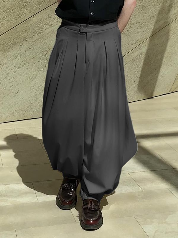 Men's Solid Loose Pleated Pant SKUL31922