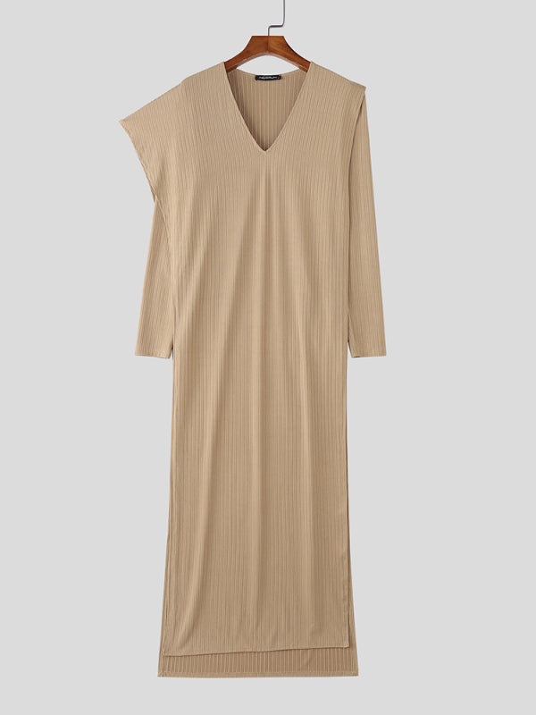 Men's Knit Textured Shawl Long Sleeve T-Shirt SKUL29769