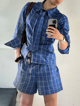 Men's Plaid Casual Two Pieces Outfit SKUL23704