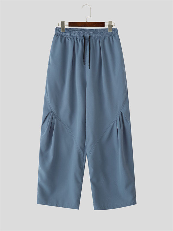 Men's Solid Pleated Wide Leg Pant SKUL30463