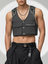 Men's Deconstructed Chain Casual Waistcoat SKUL40294