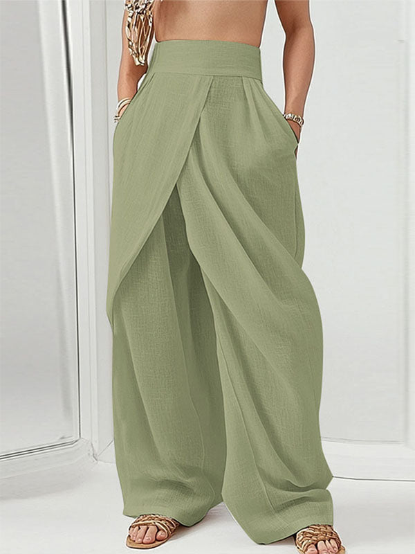 Mens Solid Color Irregular High-Waisted Pant SKUL04242