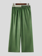 Men's Vintage Zen Two Tone Pine Tree Print Drawstring Wide Leg Pant SKUL70394