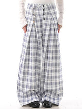 Men's Plaid Button Front Wide Leg Pant SKUL50711